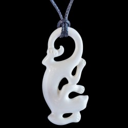 Hand Crafted Lizard Bone Carving Pendant