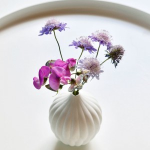 Petite white textured vase