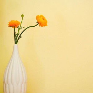 Tall white textured vase