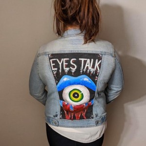 "Eyes Talk" Handpainted Jacket