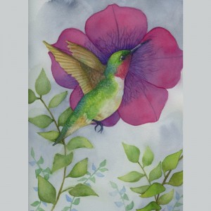 Hummingbird Watercolor Painting