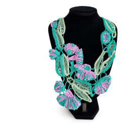 Pink Eucalyptus Statement Bib Necklace