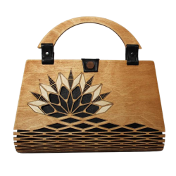 Handcrafted Wood And Silk Handbag