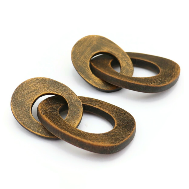 Brutalist Inspired Gold Chain Link Earrings