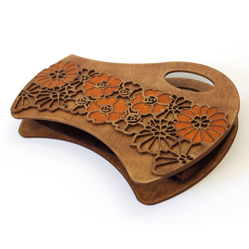 Unique Wooden Floral Handbag