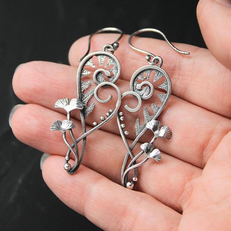 RK Jewellers Nature Inspired Sacred Tree of Life Delicate Earrings
