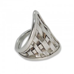 Handmade Thai Karen Hill Tribe Silver Ring (Cross Metal)