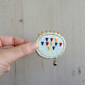 Hand Embroidered Beaded Brooch
