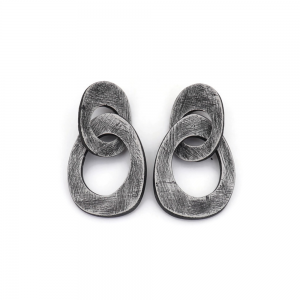Brutalist Inspired Silver Chain Link Earrings