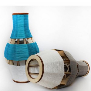 BIRCH WOOD CEILING LAMP WITH ROPE
