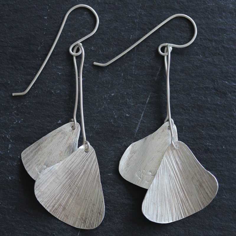 Silver Gingko Leaf Earrings