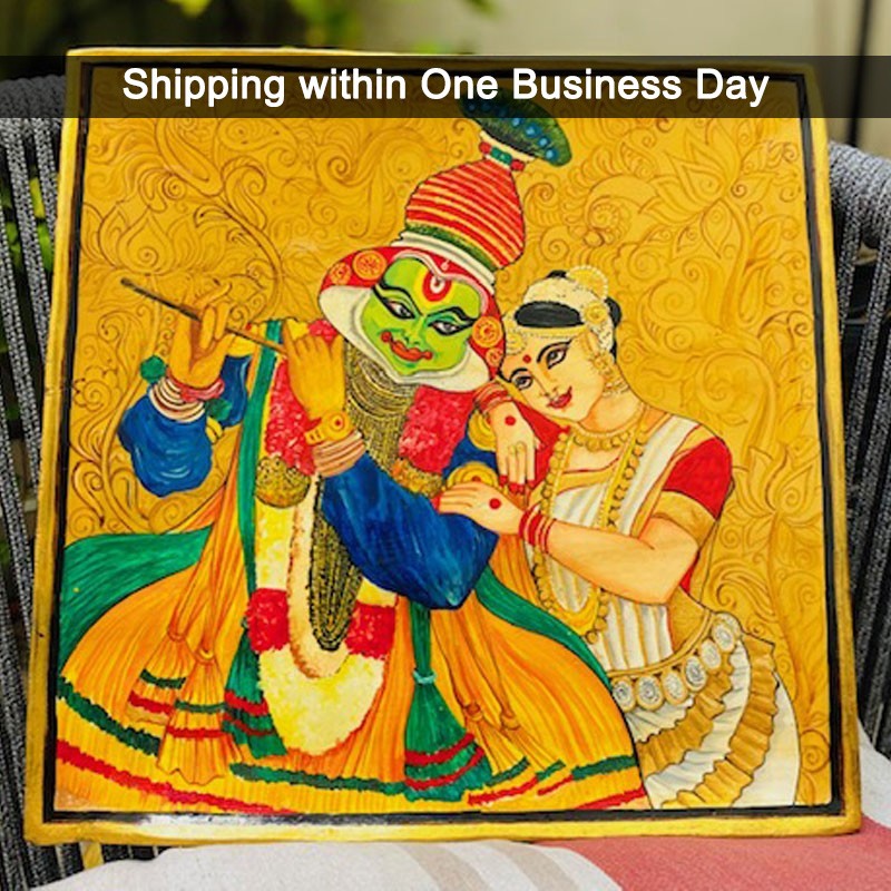 Kathakali and Mohiniattam Art Wooden Painting for Wall Handing