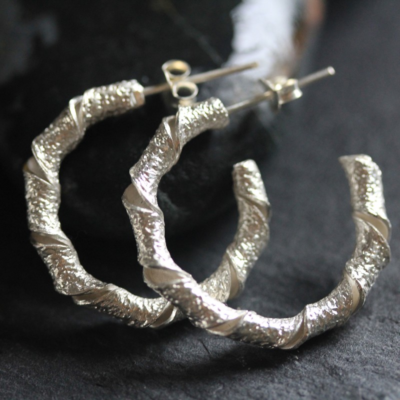 Silver Twisted Loopy Earrings