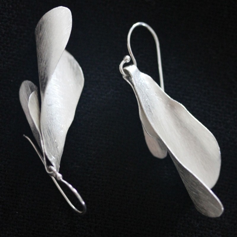Spring Leaf Silver Earrings