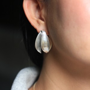 Cananga Silver Flower Earrings