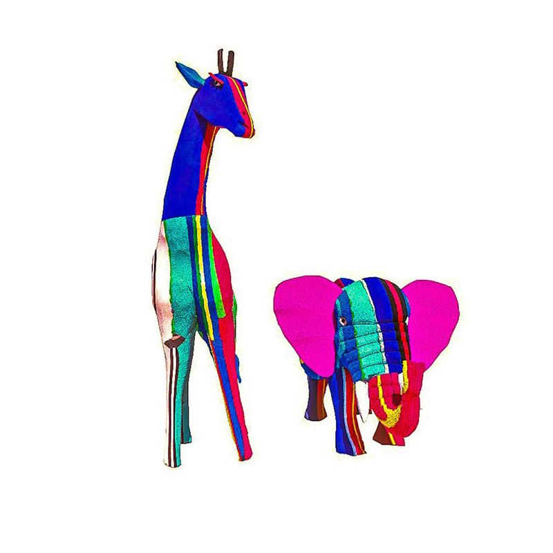 Flip Flop Recycled Elephant & Giraffe Set