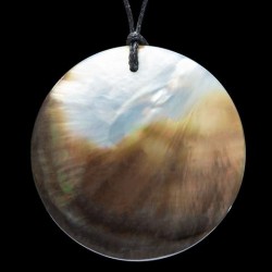 Hand Crafted Pi Pendant Carved in Black Pacific Pearl Shell