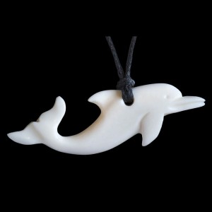  hand crafted dolphin bone carving necklace