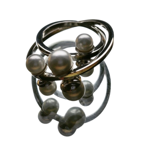  White Pearl Hematite Ring