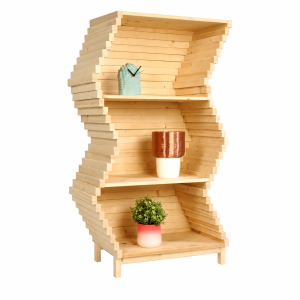 Extendable or Collapsible Pine Wood Bookshelf