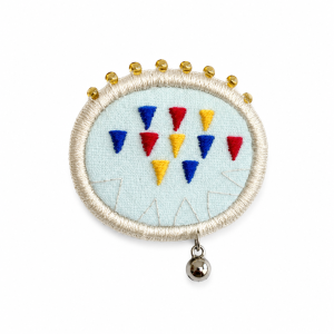 Hand Embroidered Beaded Brooch