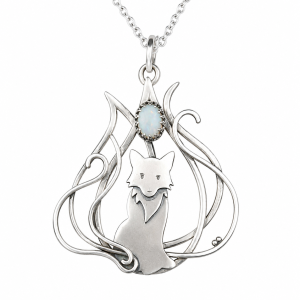 Fox Opal Pendant in Silver