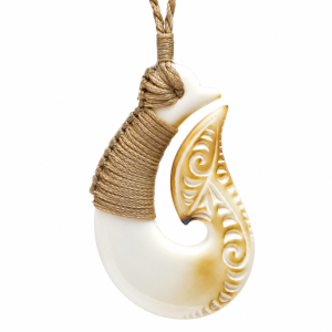 Hand Carved Bone Fish Hook Necklace