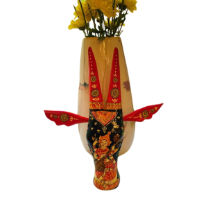 Handpainted Saraswati Wooden Cow Head Sculpture