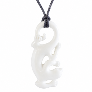 Hand Crafted Lizard Bone Carved Pendant