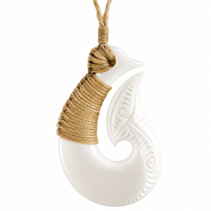 Hand Carved Bone Fish Hook Necklace