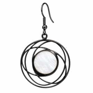 White Stained Glass Galaxy Statement Earrings