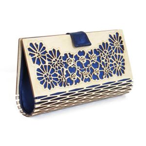 Fashionable 2 Sided Wood And Silk Handbag For All Occasions