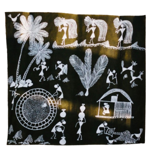 'The Village Life' Warli Tribal Art