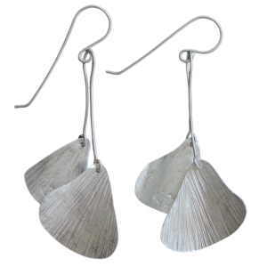 Silver Gingko Leaf Earrings