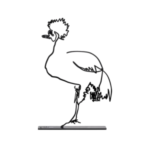 Wanetik Art - Crowned Crane Metal Sculpture