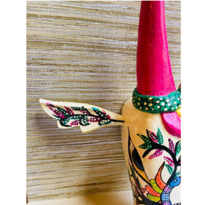 Gond Art Wooden Cow Head Home Decor Sculpture