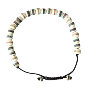 Yak Bone Inlaid Meditation Bead Bracelet